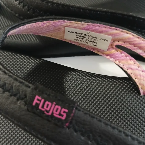 Flojos Black and Pink Women's Sandals - Picture 6 of 7